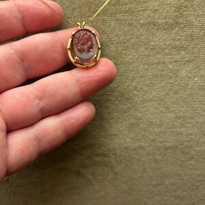 Vintage Purple Intaglio Necklace